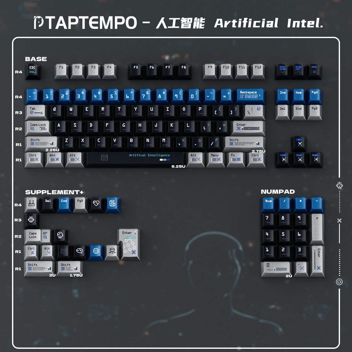 Artificial Intelligence Metallic Paint Keycaps