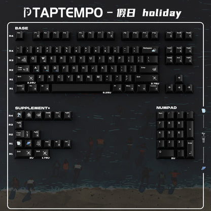 Black/White Holiday Glitter Paint Mechanical Keyboard Keycaps