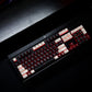 Roman Japanese Keycaps – Black & White Cherry Profile PBT with Red Kana Sub-legends