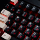 Roman Japanese Keycaps – Black & White Cherry Profile PBT with Red Kana Sub-legends