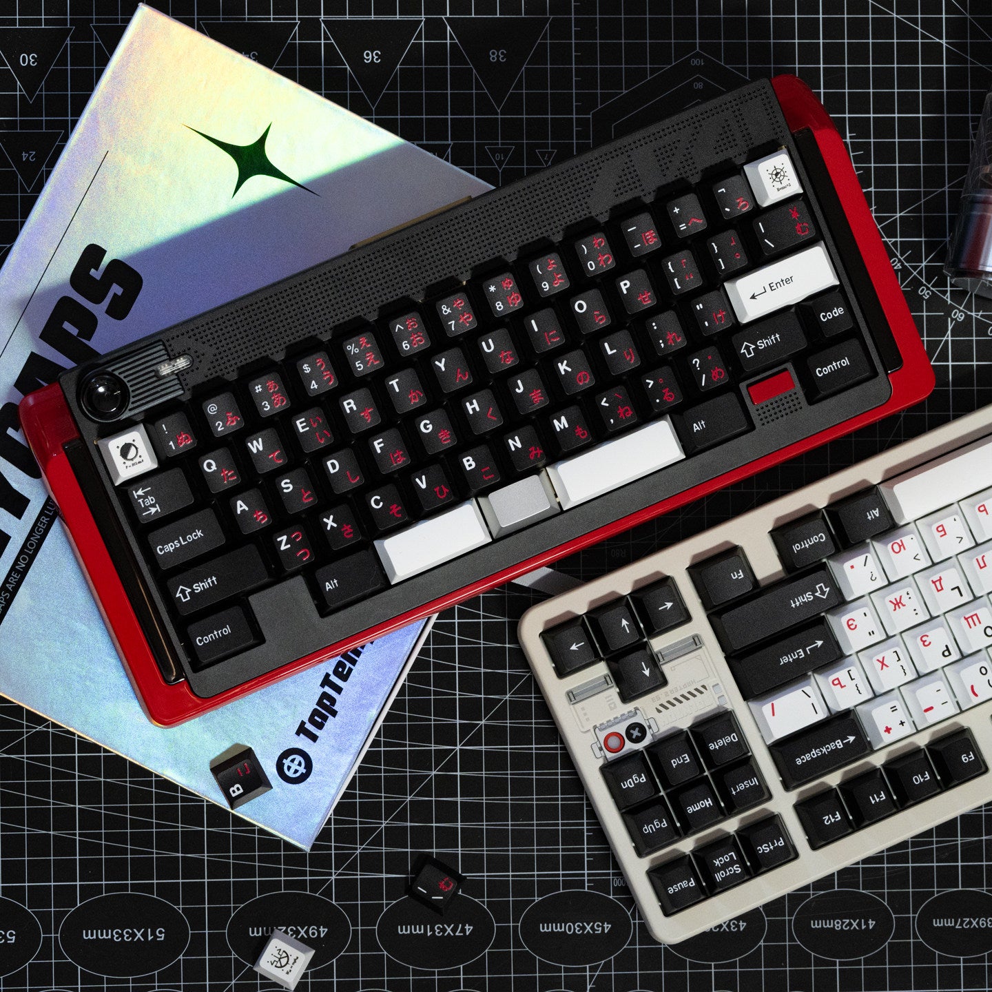 Tape WOB Japanese Black and White Mechanical Keyboard Keycaps