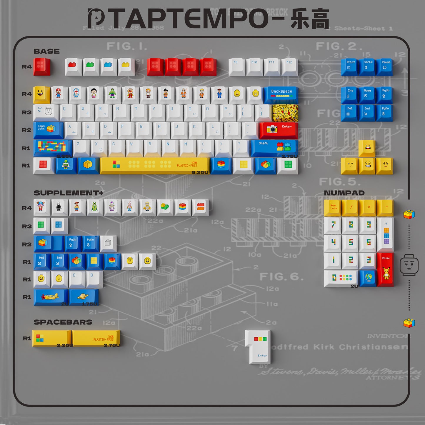 LEGO style Dye-sub Keycaps