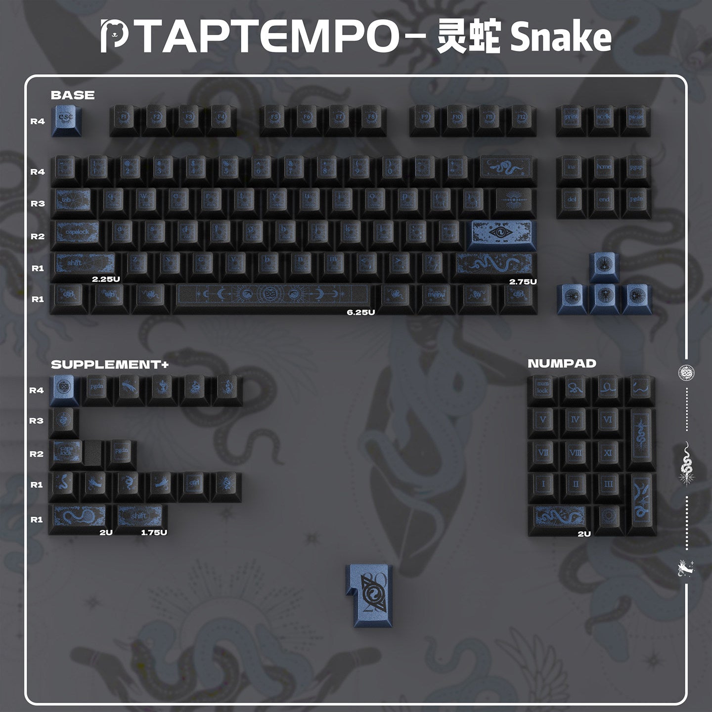 Taihe Amber Viper Metal Paint Keycaps