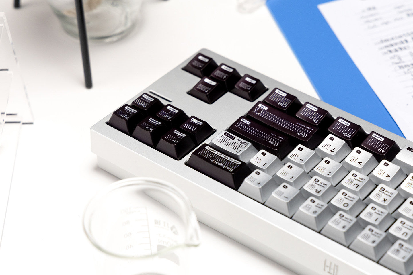 Metallic paint texture catalyst mechanical keyboard keycaps