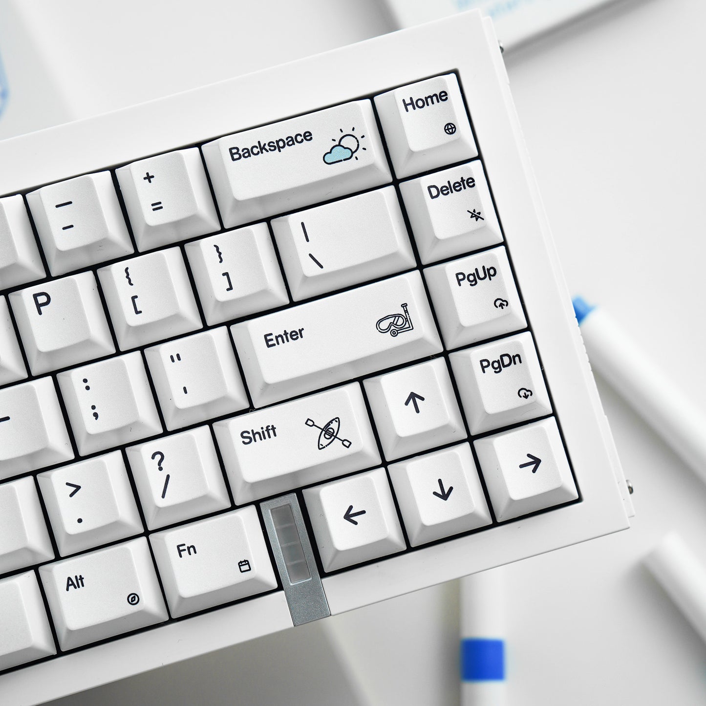 Black/White Holiday Glitter Paint Mechanical Keyboard Keycaps