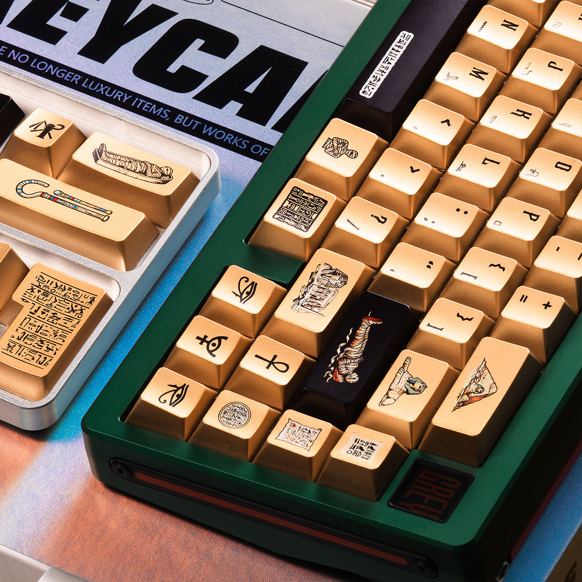 Egyptian Pharaoh Keycaps Metal spraying paint