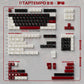 Roman Japanese Keycaps – Black & White Cherry Profile PBT with Red Kana Sub-legends
