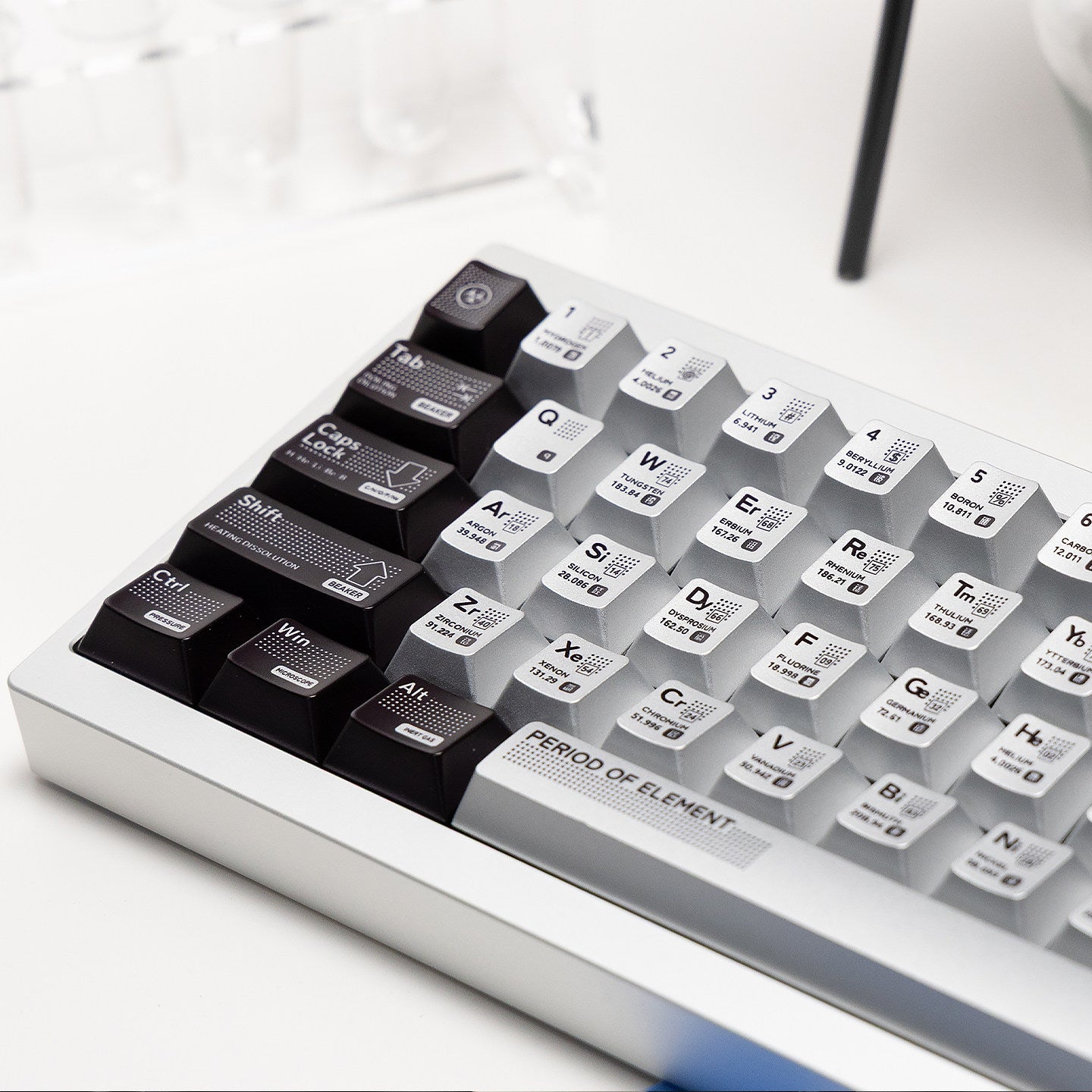 Metallic paint texture catalyst mechanical keyboard keycaps