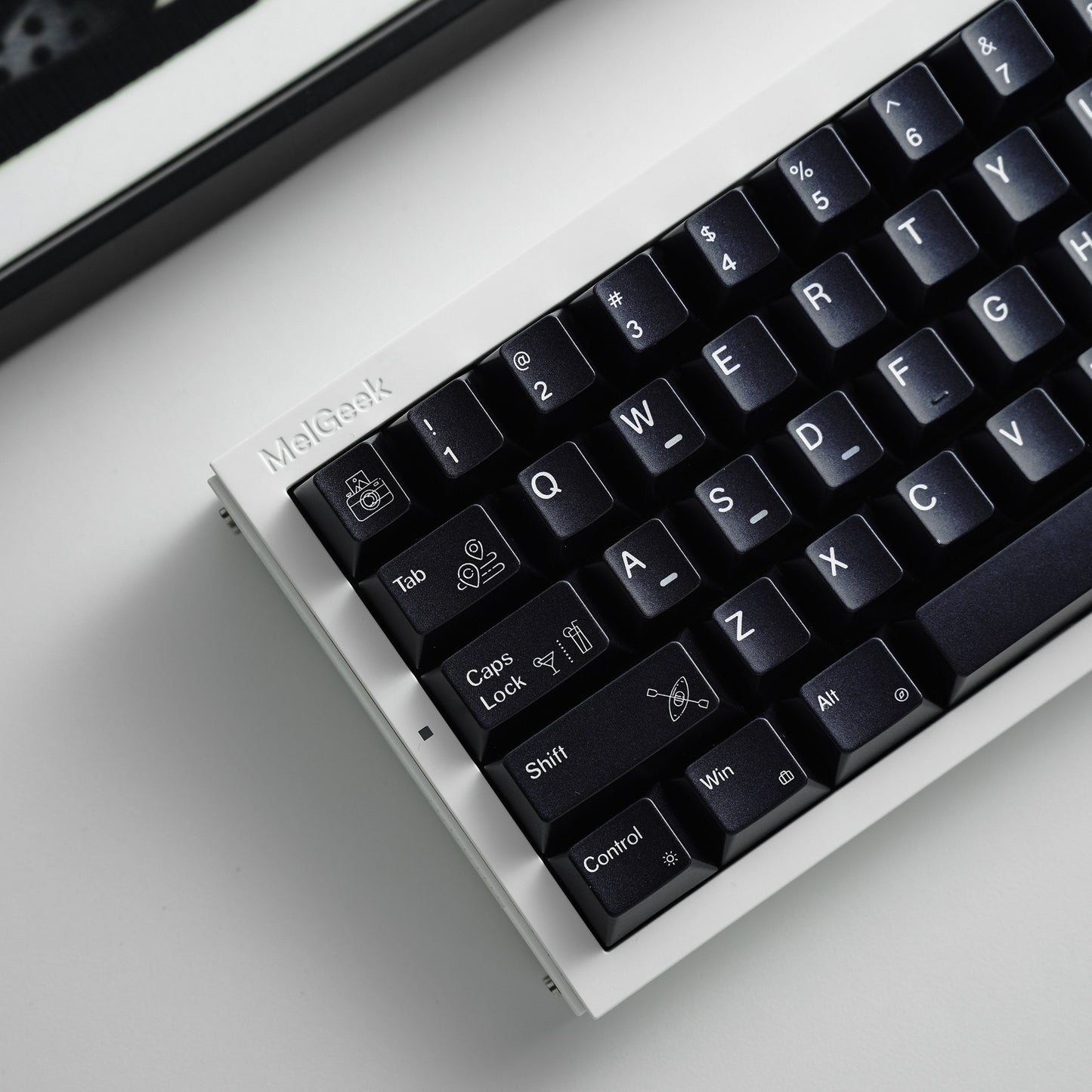 Black/White Holiday Glitter Paint Mechanical Keyboard Keycaps